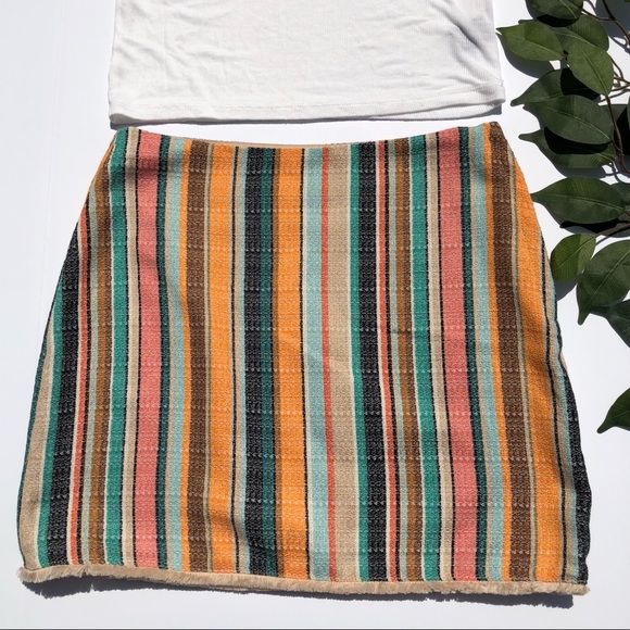 H&M Dresses & Skirts - [H&M] Striped Pastel Mini Skirt